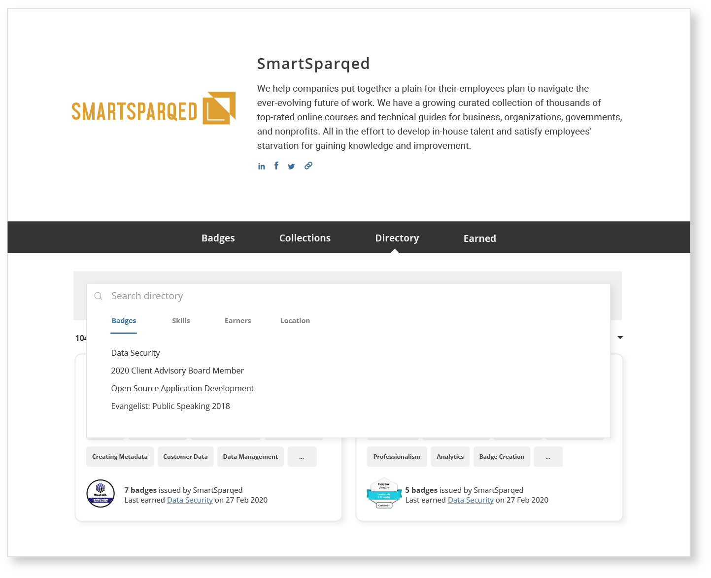 Talent Directory search SmartSparqed